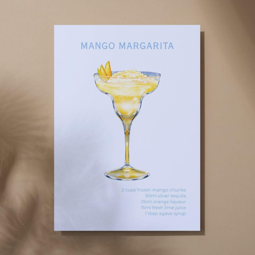 printable kitchen prints wall art, set of 6, hand... 20 Printable Cocktail Recipe Wall Art Bundle (digital Download) (blue ...