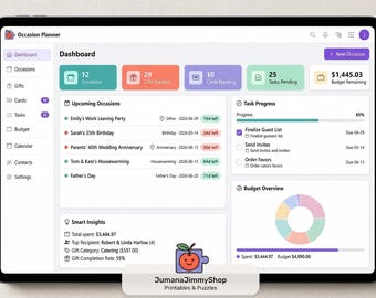 Occasion Planner App | Event Organizer, Gift Tracker, Budget, Birthday & Holiday  Planner