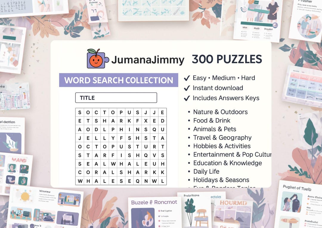 Large Print Word Search Book (300 Puzzles) + Sudoku Bonus (PDF Download ...