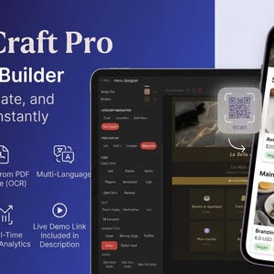 MenuCraft Pro: Criador de Cardápios com QR Code para Restaurantes | Com Inteligência Artificial | Exportação e Análise de PDF