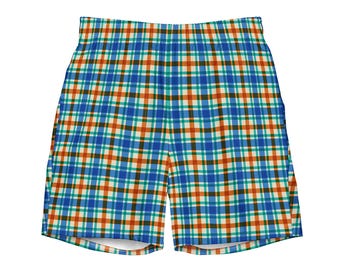 Florida Plaid Men’s Recycled Swim Trunks