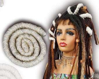Off white creme color beige Bendable Dread Hair Tie