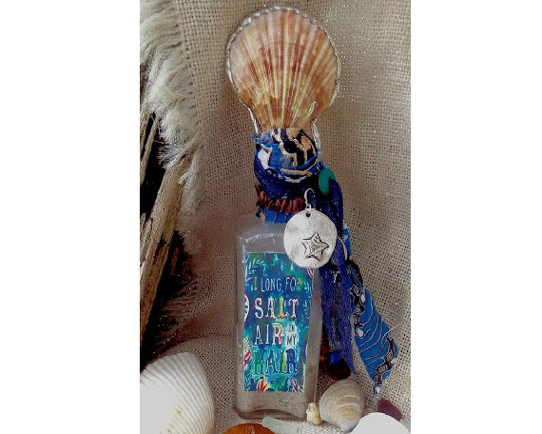 Soldered Shell,altered Bottle, Beach Boho, Sounenir, Coastal North ...