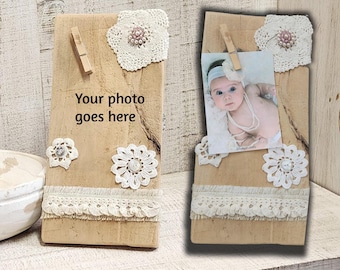 Rustic barnwood rectangle photo frame for the tabletop