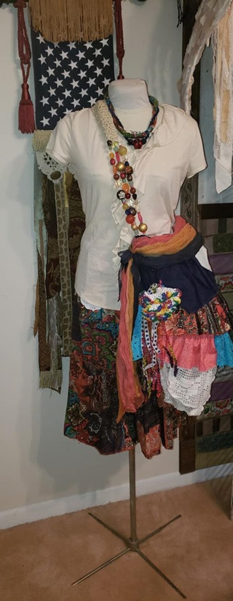 Boho Gypsy Rag Bags Made from Vintage Linens and Doilies Etsy