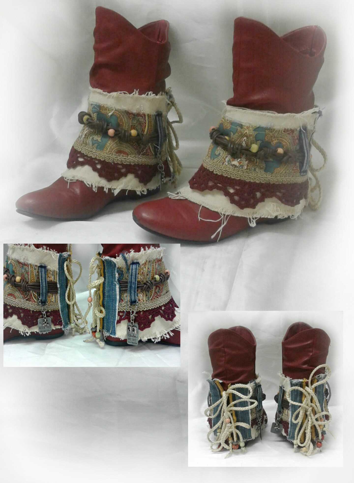 Boho Boot Covers, Gypsy cuffs,Bohemian boot covers,Southwestern boots