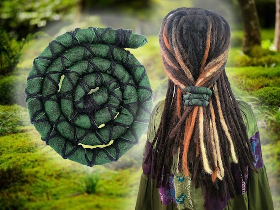 Long Tie on black green yellow tie on dreadlocks Routine maintenance today! My client came in for routine  main image 3