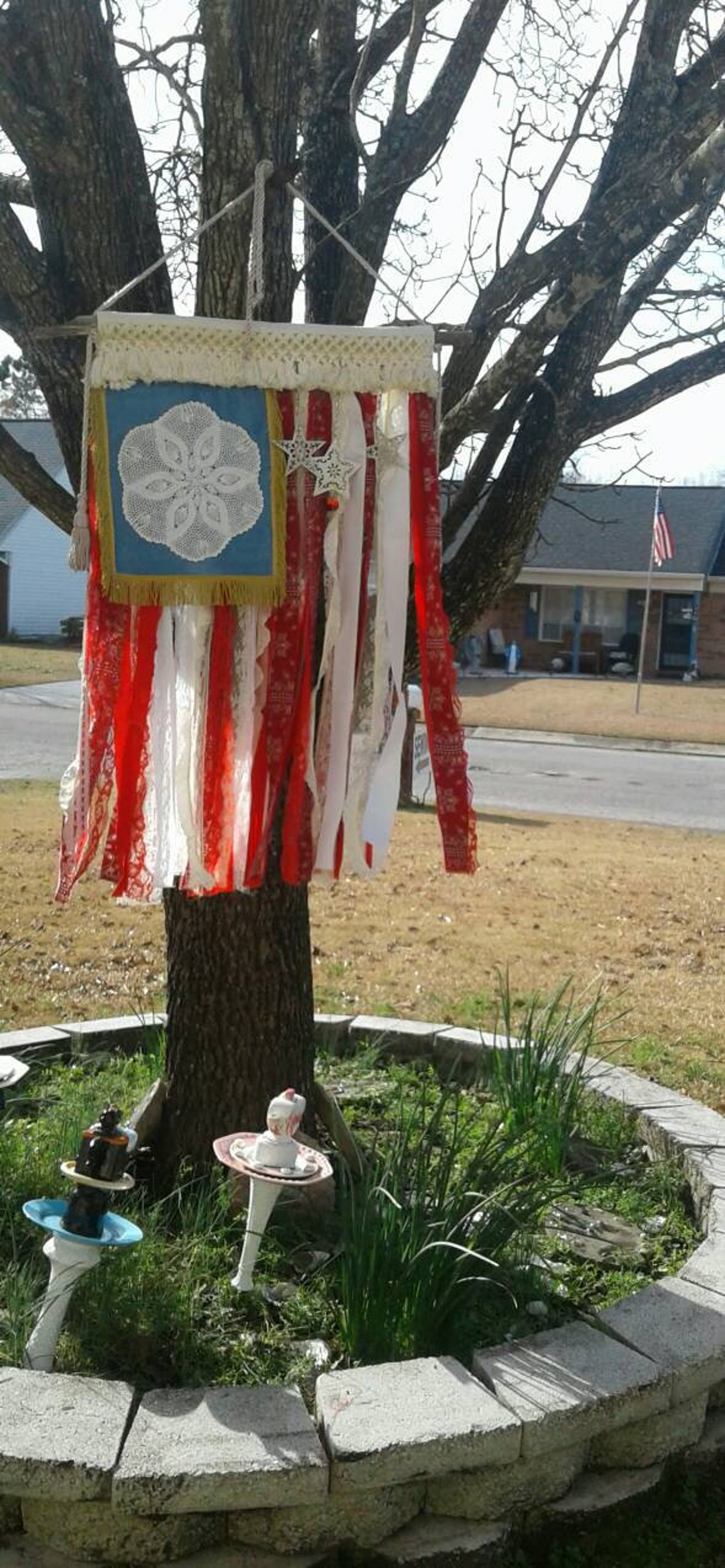 Boho Flag Red White and Blue Peace Flag Rag Flag Denim and - Etsy