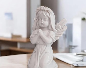 優雅な祈る天使の置物 – 守護天使像、宗教的な装飾品、そして時代を超えた記念品