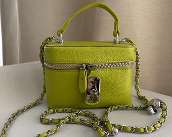 Top Handle Bag , Green Leather Bag , Crossbody Bag , Y2K Bag , Vintage Bag , Luxury Bag , Gift for Her