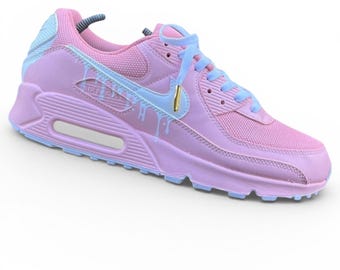 Pastel Pink Blue Drip Sneakers | Kawaii Air Cushion Trainers | Streetwear Shoes