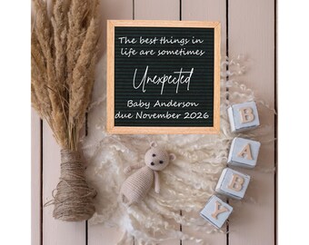 Neutral Pregnancy Announcement,  Digital Pregnancy Template, Editable Canva, Minimalist, Baby Reveal