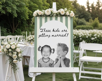 Engagement Party Toddler Picture Sign, Personalized Wedding Signage These Kids Are Engaged (Digital Download)