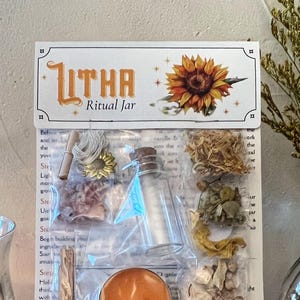 Frasco de hechizos Litha – Decoración de brujería para el solsticio de verano – Amuleto de energía solar y vitalidad – Regalo para el sabbat pagano