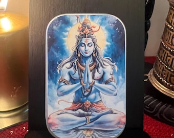 Altare da viaggio di Shiva / Altare di meditazione indù per la trasformazione e la concentrazione / Spazio sacro portatile