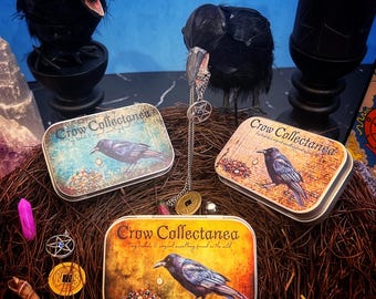 Crow Collectanea Tin – Mini Treasure Box for Tiny Finds, Trinkets, Curiosities, & Everyday Magic