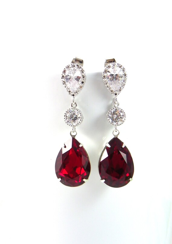 Pear Shape Deep Garnet & Cz .925 Sterling Silver Earring & Pendant Jewelry set Pear Shape Deep Garnet & Cz .925 Sterling Silver Earring & Pendant Jewelry set