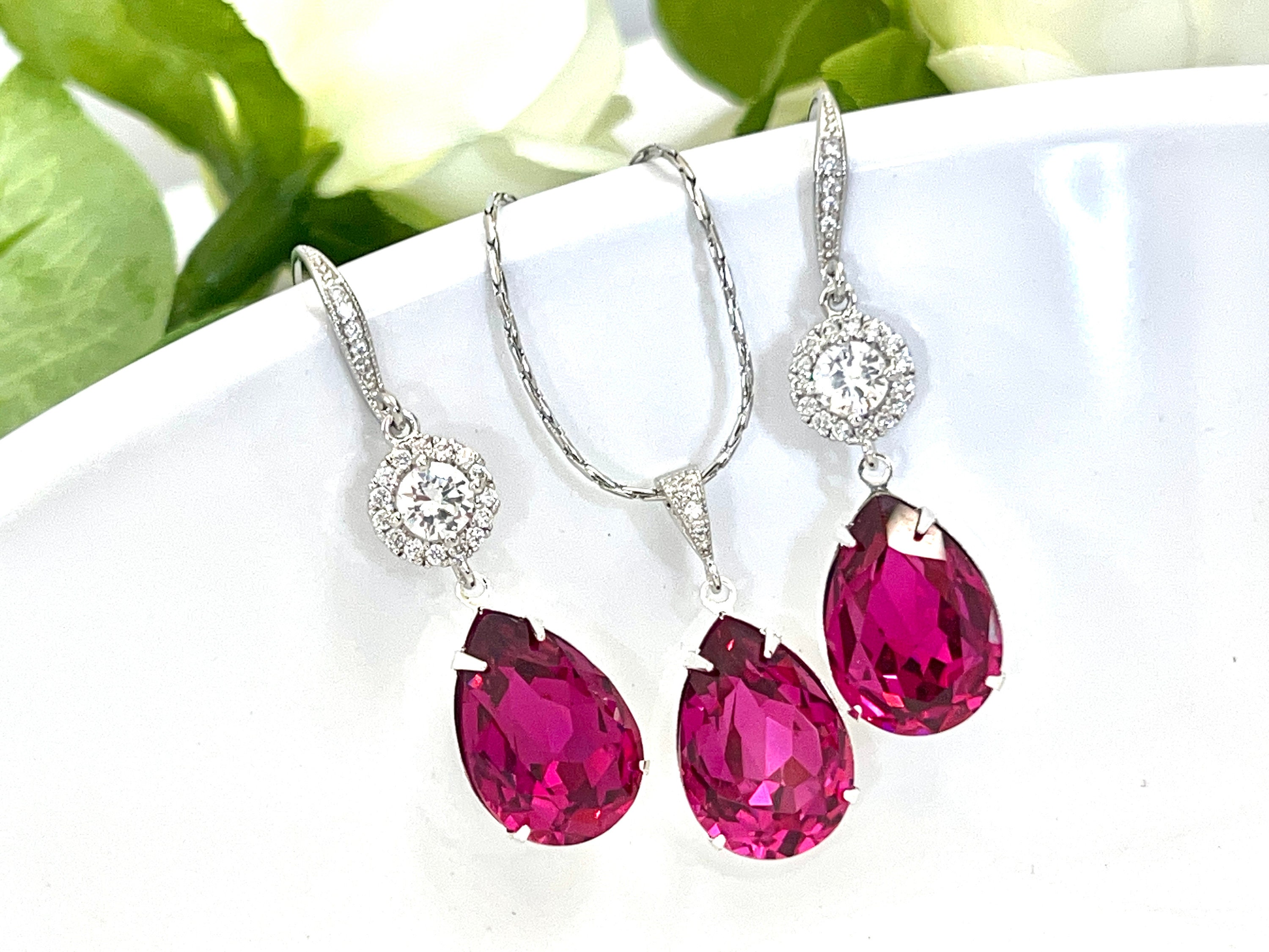 Fuschia jewelry sets deals