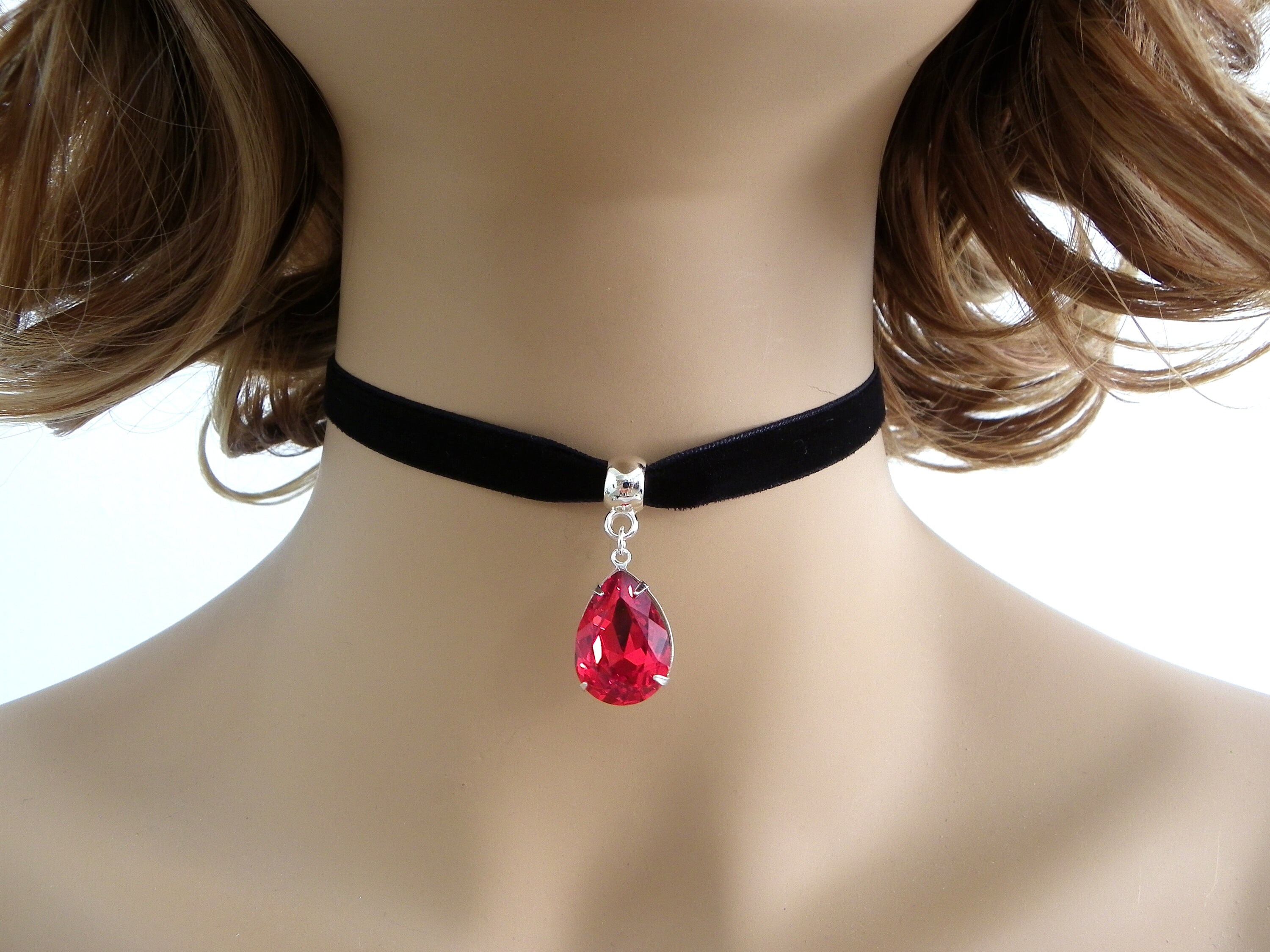 Black Choker Necklace Black Ribbon 