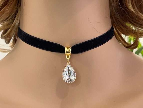 Black Velvet Choker Gold Necklace Yellow BLACK Velvet Ribbon Choker Bridesmaid Gift Choker With Pendent Necklace Gold Finish Etsy Canada