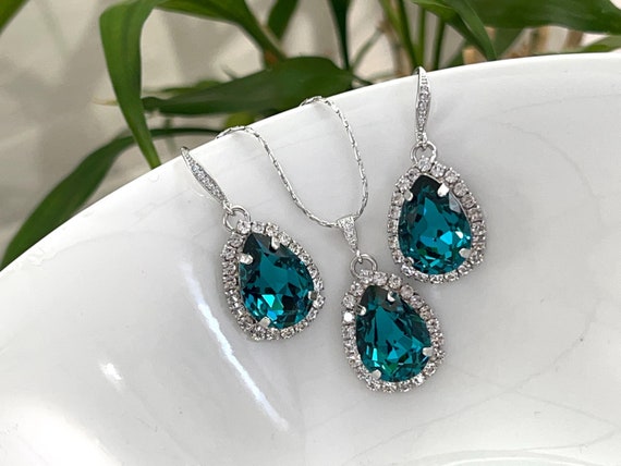 Set Con Collana E Orecchini In Oro Con Perle A Goccia Da 12 Mm. Set Di Collana A Goccia E Orecchini In Argento Da Damigella D'onore Da 12 Mm. Collana Di Perle - Foto 11