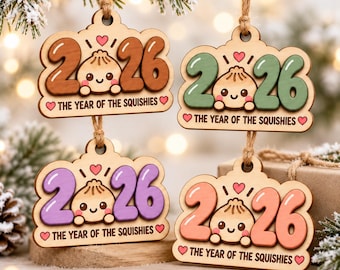 2026 The Year of the Squishies Wooden Ornament, Dumpling Kawaii Keepsake