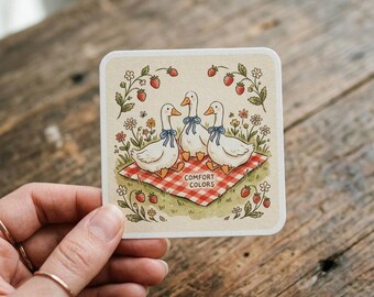 Cute Goose Sticker, Farm Animal Cottagecore Gift, Silly Goose 90S Goose Sticker, Vinyl Waterproof Decor For Laptop Water Bottle