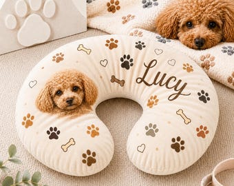 Personalized Dog Photo Nursing Pillow Cover, Custom Pet Portrait, Jersey-Knit Nursery Pillow