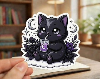 Stay Hydrated Cute Cat Sticker, Daily Reminder Emotional Support Aesthetic Girly Decor For Stanley Yeti Drink Water, Vinyl Waterproof Decor