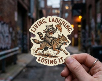 Funny Opossum Sticker, Living Laughing Losing It Sticker, Mental Health Humor Best Friend Gift Star Sticker, Sarcastic Humor Planner