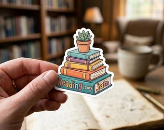Cute Bookish Sticker, Bookclub Stickers, Bookish Girlie Stickers For Readers, Reading Is My Jam Sticker, Vinyl Waterproof Decor