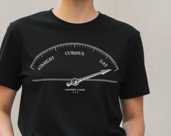Gay Panic Meter Shirt: Funny WLW Lesbian Pride Tee