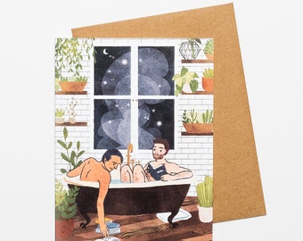 Men in the Bath Card