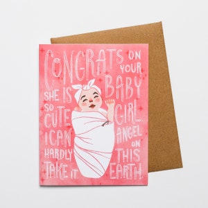 SALE Congrats Baby Girl Card