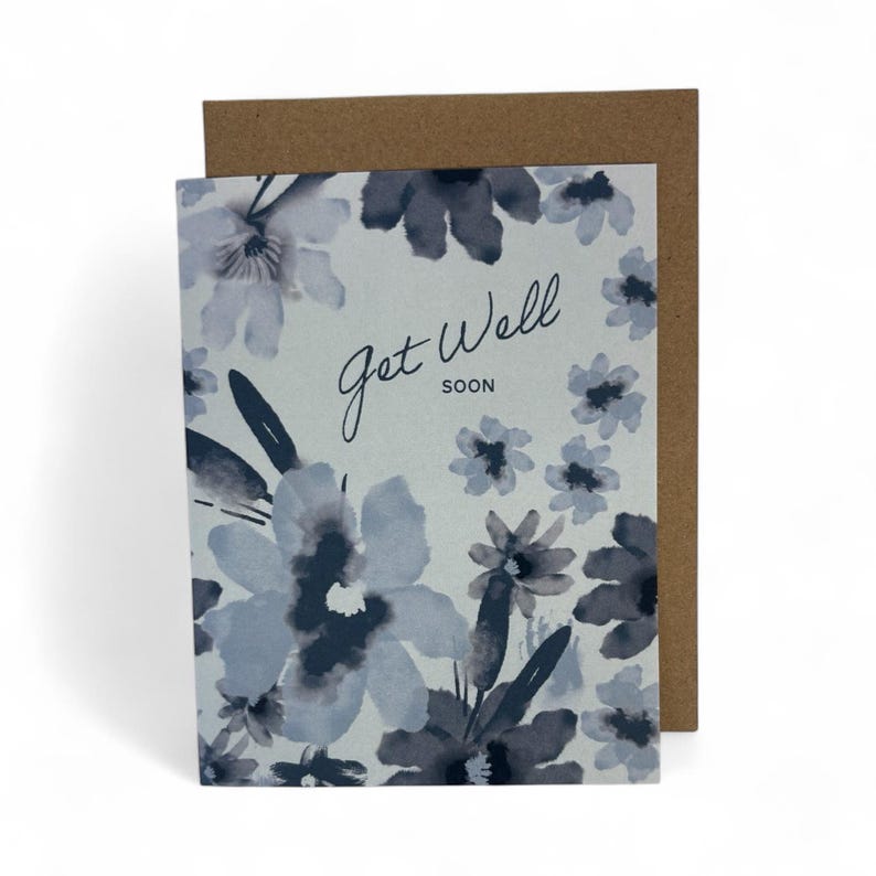 Get Well Soon Floral Greeting Card - Etsy
