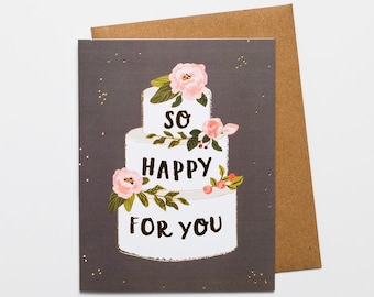 SALE So Happy for You A2 Greeting Card with Envelope