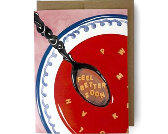 Feel Better Soon Alphabet Soup Greeting Card