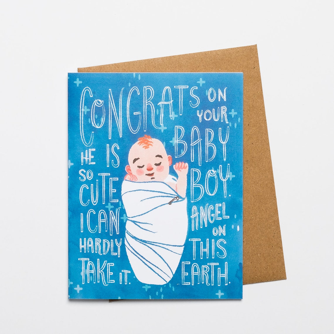 Congrats Baby Boy A2 Card Babies Watercolor Christa | Etsy