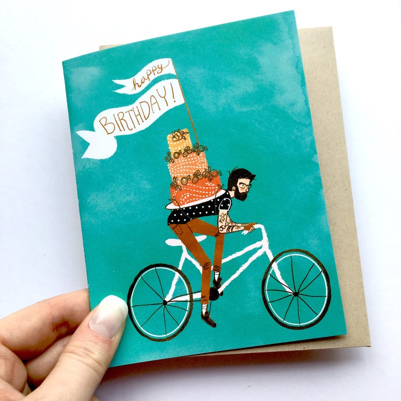 Geburtstag Fahrrad A2 Grußkarte mit Umschlag Etsy