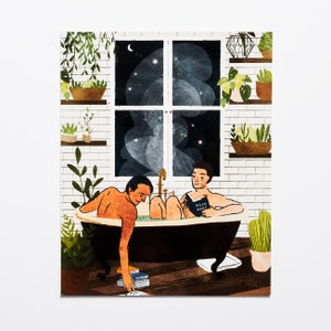 Men in the Bath Print