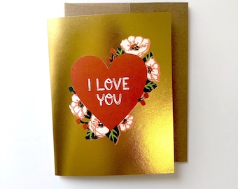 I Love You Gold Foil Card