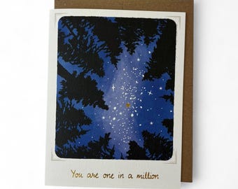 You Are One In A Million | Goldfoil Greeting Card