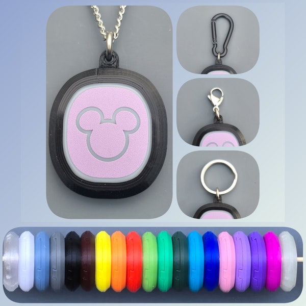 MagicBand+ Puck Holder Pendant/Keychain/Clip/Carabiner - Fits in Charger! (Magic Band Plus) Puck Pixie