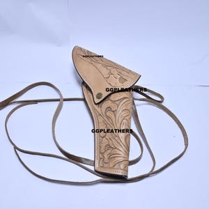Western Leather Flap Holster Passar stor ram S&W modell 25 27 28 29 625 627 629 Colt Anaconda Ruger Redhawk +