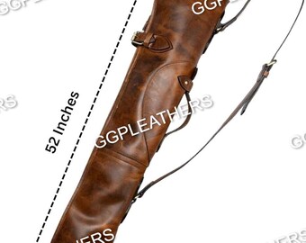 Handgefertigte Leder Waffentasche | Custom Sniper Cover | Vollnarbenleder Waffenärmel | Jagdgewehr Tragetasche | Personalisierte Gewehrtasche
