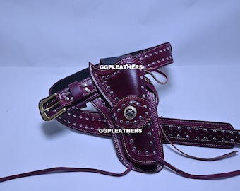 Western Cowboy Holster and Cartridge belt for single action revolver Rig SASS