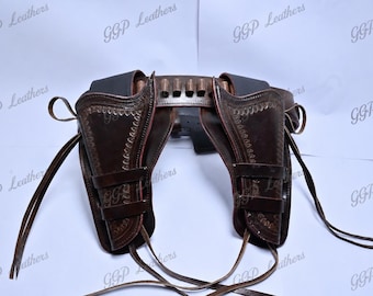 Western Cowboy Vintage Gürtel Ammo Loops Lederhalfter .22 .357 .38 .44 .45