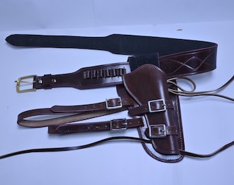 Western Leder Patronengürtel Ammo Loops Revolver Holster Cover Colt Sass Rigs Cowboy Holster .22 .32