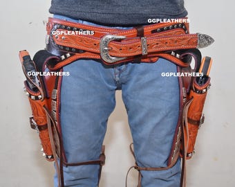 Western Leder Patronengürtel Schlaufen Revolver Holster Cover Colt Sass Rigs Cowboy Holster .22 .32 .357 .44 .38 .45