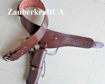 Western Cowboy Vintage Gürtel Ammo Loops Lederhalfter .22 .357 .38 .44 .45